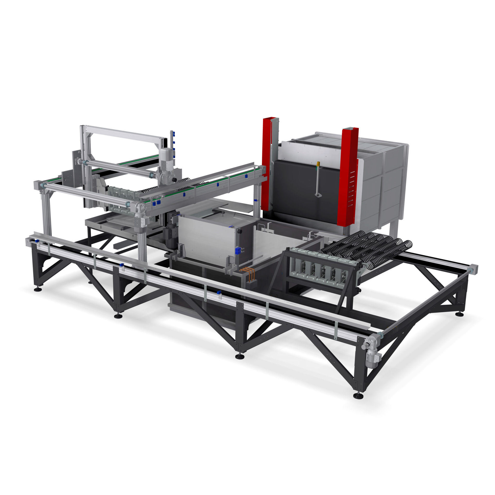 Automatische Härtelinie bestehend aus:
Ofen mit horizontaler Kammer + Abschreckbecken + Manipulationsroboter